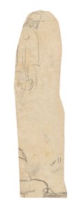Schizzo di un uomo con cappello e frammento della spalla di una donna da Paul Gauguin