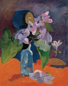 Natura morta con fiori e idolo