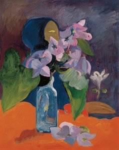 Natura morta con fiori e idolo