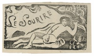 Donna tahitiana, copricapo per Le sourire da Paul Gauguin