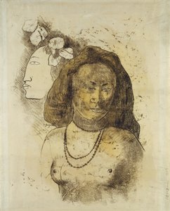 Donna tahitiana con spirito maligno, c.1899-1900 da Paul Gauguin