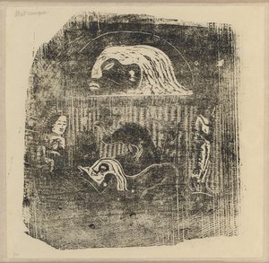 Te Atua (Gli Dei) Piccola lastra [verso] da Paul Gauguin