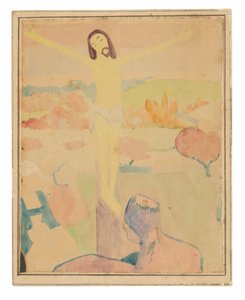Il Cristo giallo (recto), donna che si bagna in un ruscello da Paul Gauguin