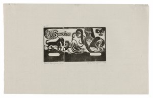Tre persone, una maschera, una volpe e un uccello, testata per Le sourire da Paul Gauguin