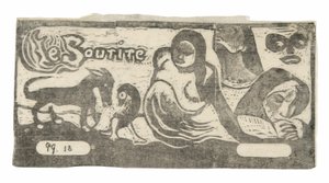 Tre Persone, una Maschera, una Volpe e un Uccello, testata per Le sourire da Paul Gauguin