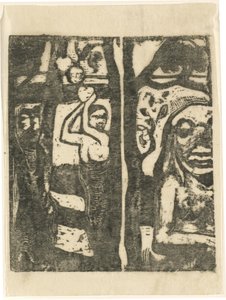 Donna che raccoglie frutta e il selvaggio da Paul Gauguin