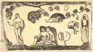 Donne, animali e fogliame da Paul Gauguin