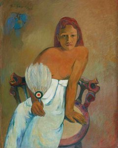 Giovane ragazza con ventaglio da Paul Gauguin