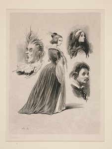 (FEUILLE DE CROQUIS.) da Paul Gavarni