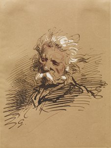 Testa di un vecchio, c.1857 da Paul Gavarni