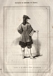 Storia del Costume in Francia: Persone al seguito di un signore, 1843 da Paul Gavarni