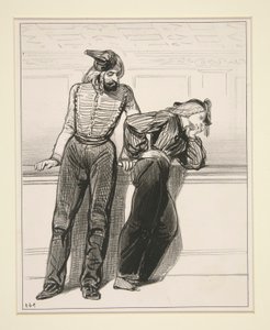 Les Debardeurs - No. 54 - Salire a cavallo da Paul Gavarni