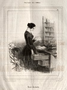 Politique des Femmes: Droit de visite, 1843 da Paul Gavarni