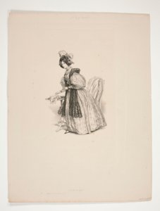 Toilette della sera. Cappello di velluto da Paul Gavarni