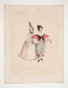 Travestimenti originali per i balli del 1834. Nos. 2 e 3. da Paul Gavarni