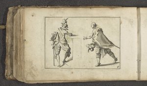 Due attori con sciabola e cappello piumato da Paul Göttich