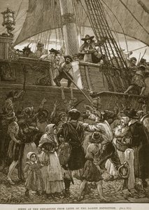Scena alla Partenza da Leith della Spedizione Darien, illustrazione da 