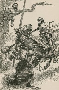 Il Cavaliere degli Specchi fu trascinato, suo malgrado, oltre la groppa del suo cavallo da Paul Hardy