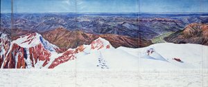 Vista panoramica della cima del Pelvoux nel Massiccio degli Ecrins, Alpi francesi
