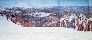 Veduta panoramica della cima del Pelvoux nel Massiccio degli Ecrins, Alpi francesi da Paul Helbronner