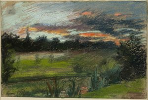 Cielo blu e arancione da Paul Huet
