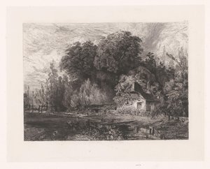 Vista di una casa ai margini di un bosco da Paul Huet