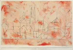 Città con cattedrale gotica, 1925