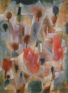 Paesaggio con alberi blu e rossi da Paul Klee