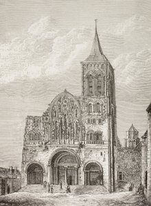 Chiesa abbaziale della Maddalena, Vezelay, Francia, dove San Bernardo predicò la seconda crociata nel 1146.