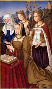 Ritratto di Anna di Bretagna (1477-1514), Regina di Francia, in preghiera con il suo santo patrono Sant