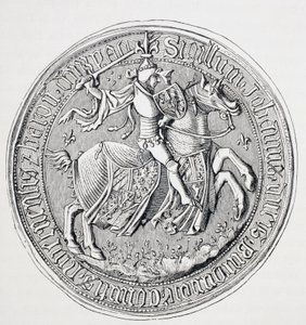Sigillo di Jean Ii, duca di Borgogna, conte di Nevers e barone di Donzy 1371 - 1419.