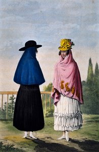 Donna di montagna e donna di pianura, incisione di Paul Legrand da Paul Legrand