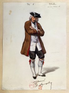 Costume per Luisa Miller di Giuseppe Verdi, schizzo da Paul Lormier