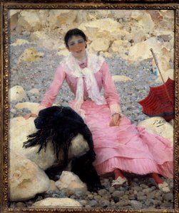 Ritratto di Fernande Mathey sulla spiaggia da Paul Mathey