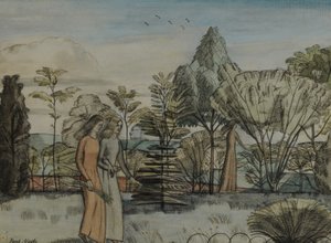 Barbara nel giardino da Paul Nash