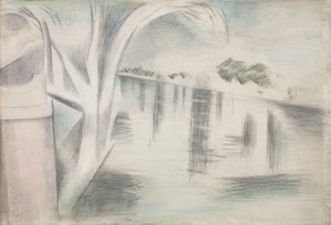 Fiume e alberi da Paul Nash