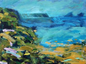 Landsend, 2021 (acrilico su tavola) da Paul Powis