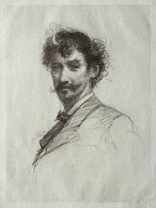 James McNeill Whistler con Ciocca Bianca e Monocolo