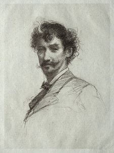 James McNeill Whistler con Ciocca Bianca e Monocolo