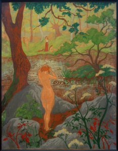Nudo femminile che si pettina presso lo stagno da Paul Elie Ranson