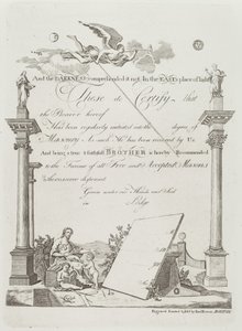 Certificato massonico da Paul Revere