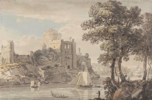 Un castello su un fiume da Paul Sandby