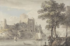 Un castello sul fiume da Paul Sandby