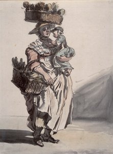 Venditrice di Verdure di Londra che Porta un Bambino, 1759 da Paul Sandby
