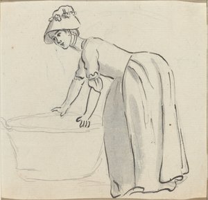 Ragazza con Cappello al Lavoro [recto] da Paul Sandby