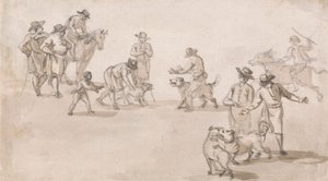 Gruppo di figure: una lotta tra cani da Paul Sandby