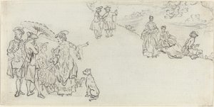 Signore e signori in un parco di campagna da Paul Sandby