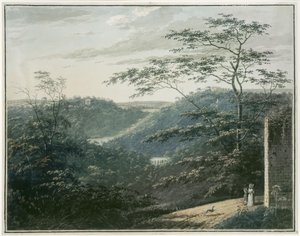 Paesaggio con cascata e tempio da Paul Sandby