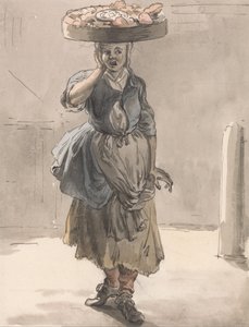 Grida di Londra- Una Ragazza con un Cestino sulla Testa (Luci per i Gatti, Fegato per i Cani) da Paul Sandby