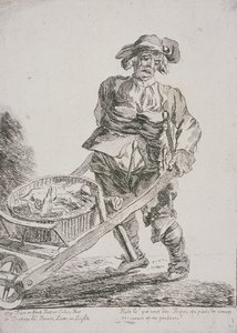 Venditore di frattaglie, Cries of London, 1760 da Paul Sandby